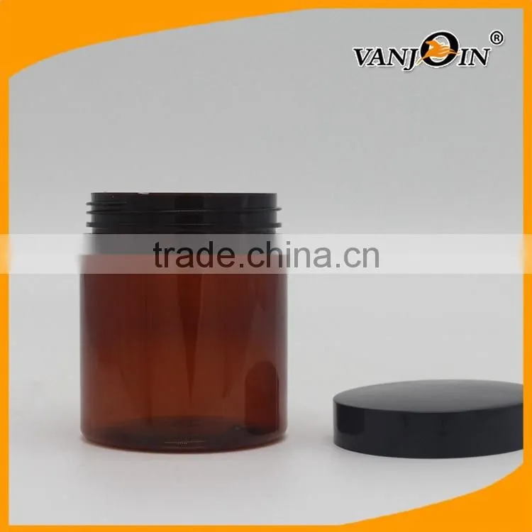 250ML Natural Face Beauty Cream Packaging PET Amber Plastic Cream Jar