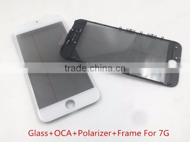 LCD Outer front glass with preinstalled with Cold Press Frame OCA optical gule polarizer film for iphone