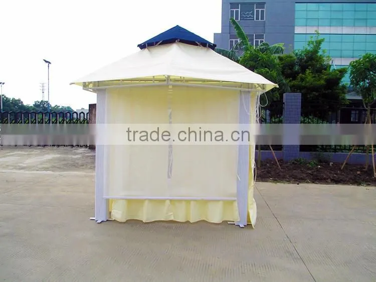 Outdoor Tent Rattan Gazebo With Curtains And Blind