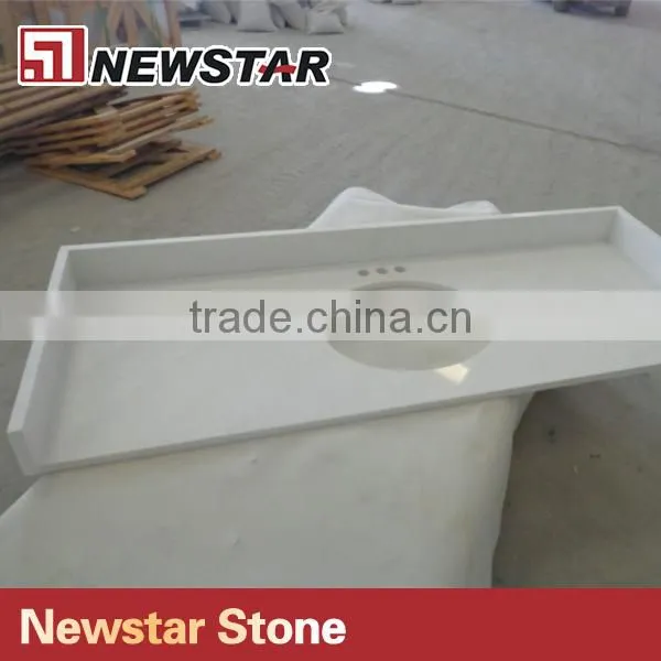 cheap kitchen and bathroom white quartz countertop