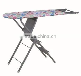 wooden ironing board with color cover