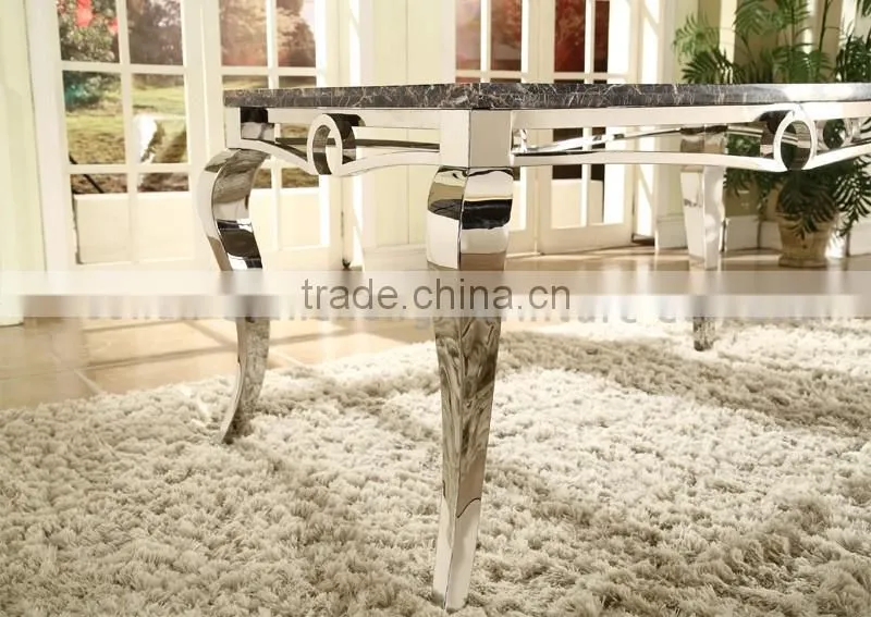 modern stainless steel dining table for hotel dining room