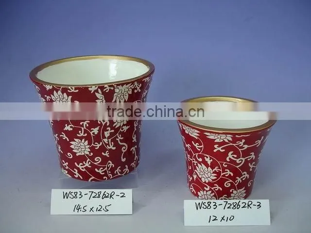 Cheap Terra Cotta red glaze Xmas Candle Holder