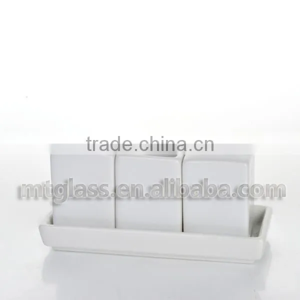 White square models ceramic condiment bottle set tableware for kitchen
