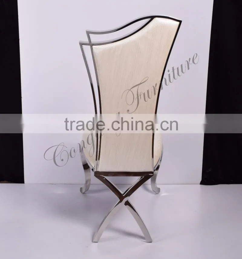 Wedding used stainless steel frame restaurant tables and chairs B8096