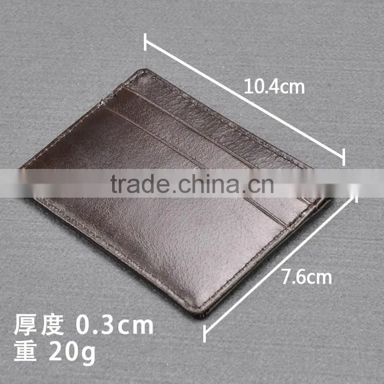 Casual Style Custom Personalized High quality Car Pocket Wholesale Real Genuine Leather Portable Simple Card Holder