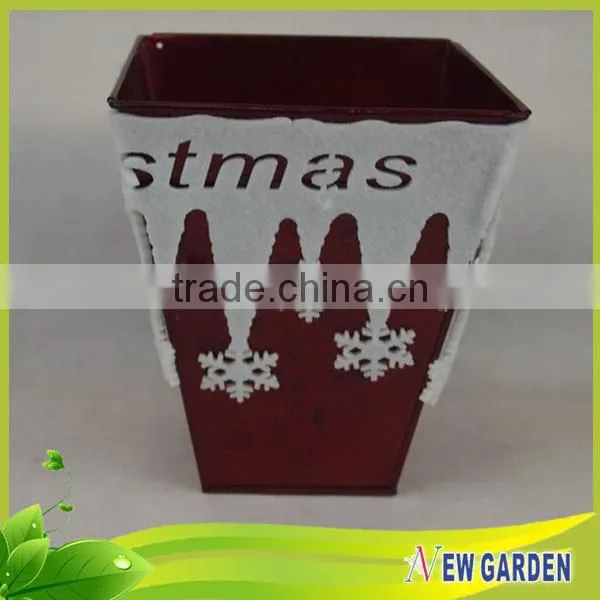 Exquisite unique flannelette and metal balcony flower pot