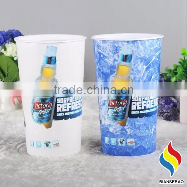 beer promotional gift PP plastic beer mugs with OEM