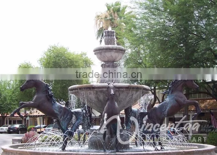Large outdoor bronze horse fountain for sale