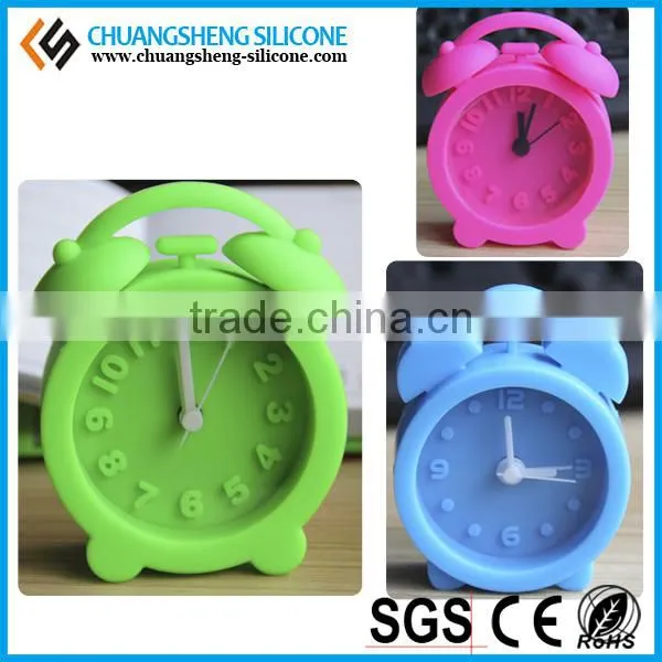 Smart lovely design table clock, silicone alarm clock, kids favourite clock