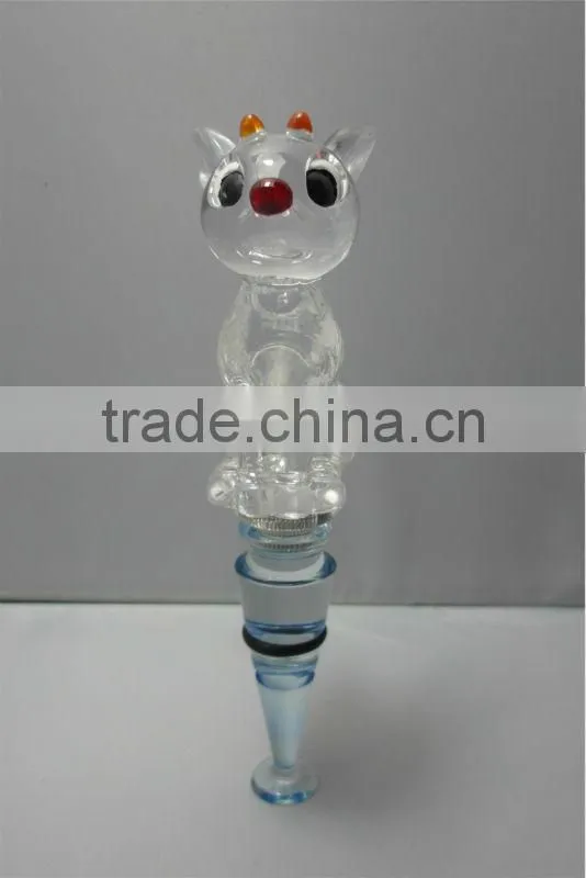 Snowman LED plastic silicone rhinestone christmas wine bottle stopper