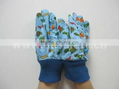DDSAFETY Cotton Kid Gardening Gloves Knit Wrist Working Safety Gloves