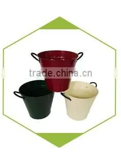 cheap mini garden decorate color painting metal flower pot