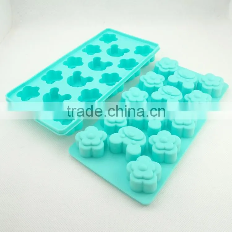 Cheap silicone rubber ice mould tray with plum blossom bear