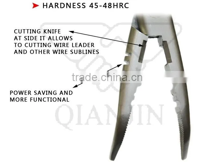 QJF-J30 Stainless steel fishing plier with dipped handle