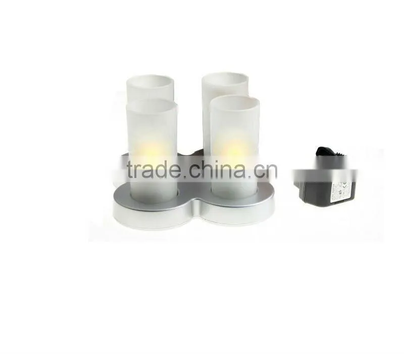 SET OF 4 LEDS ECO Candles Tea light with charger