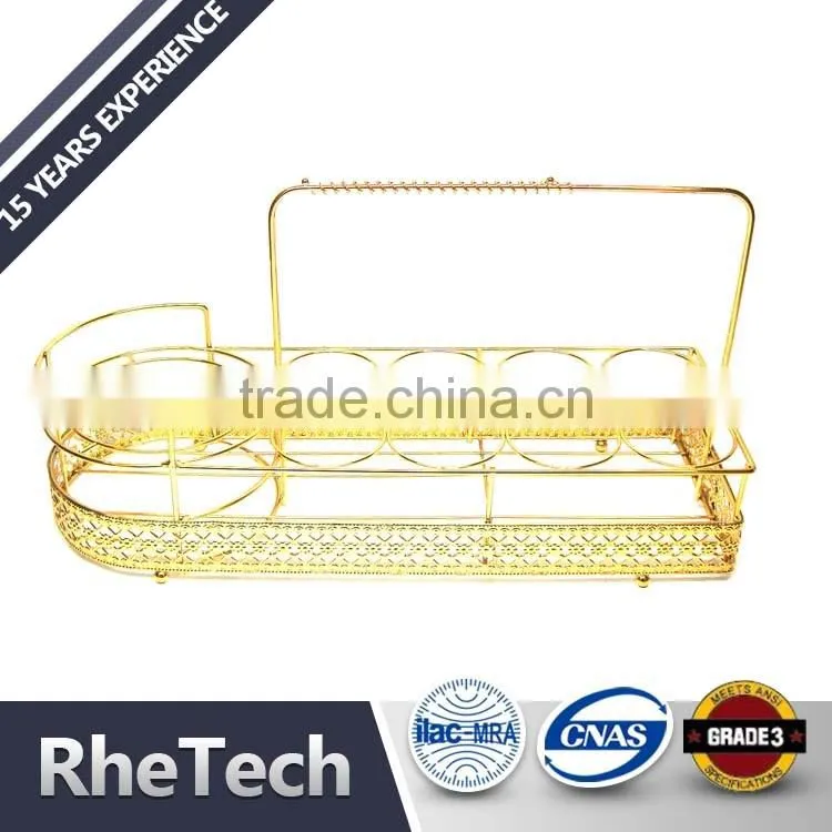 Metal Wire Wine Bottle and Wine Glass Storage Rack Holder