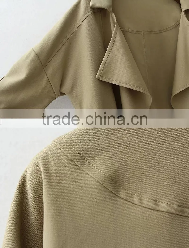 2016 spring European and American Style turn-down collar loose fit jacket for women