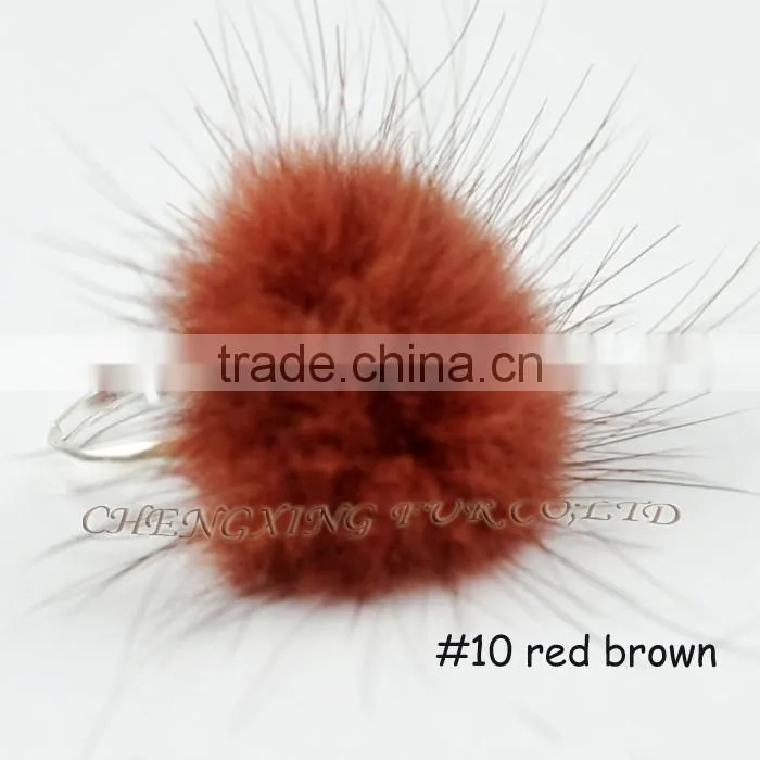 CX-A-27 Genuine Mink Fur Ball Finger Ring