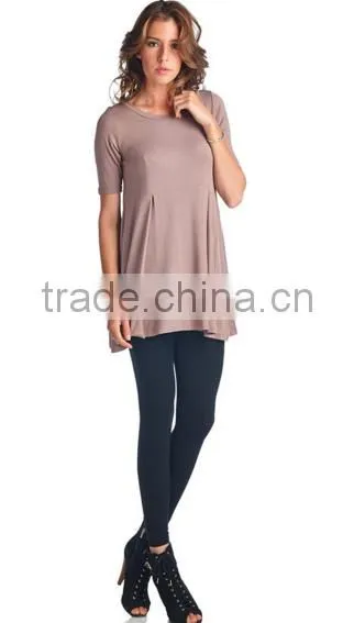 Fashion womens clothes Short Sleeve Swing Dress Tunic Tops for women 2016