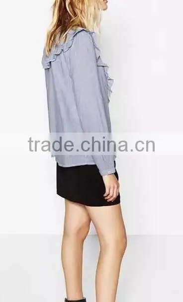 Runwaylover EY2360B Women embroidery blouses floral vintage loose office linen tops ladies shirts