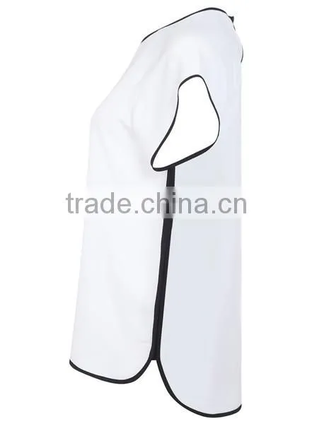 Sporty Loose Short Sleeves Design Fashion Plain White T Shirts