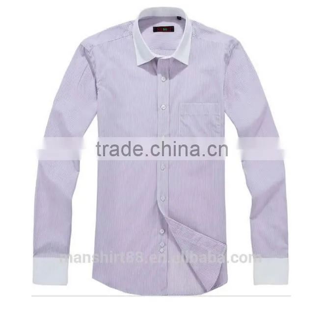 long sleeve striped dress shirt for men