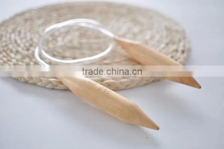 New Design 25mm 80cm Length Plastic Circular Wooden Knitting Needle
