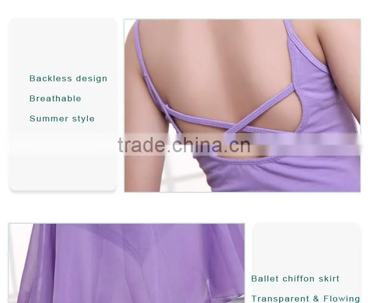 Ballet Dance Wear Chiffon Dress Ballet Leotard Shoulder Straps Style Girls Ballet Dance Costumes