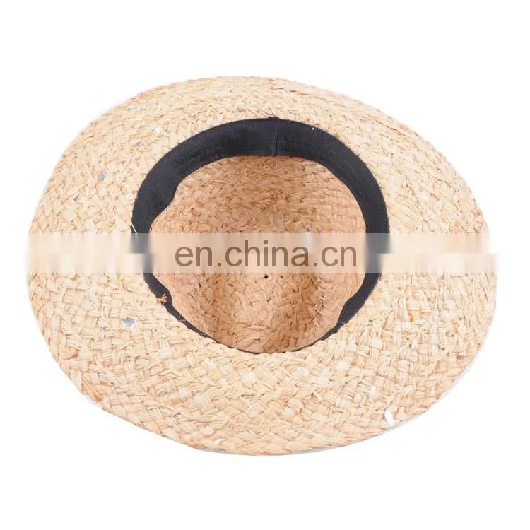 Wholesale unisex fashion design supreme summer raffia panama straw boater hat