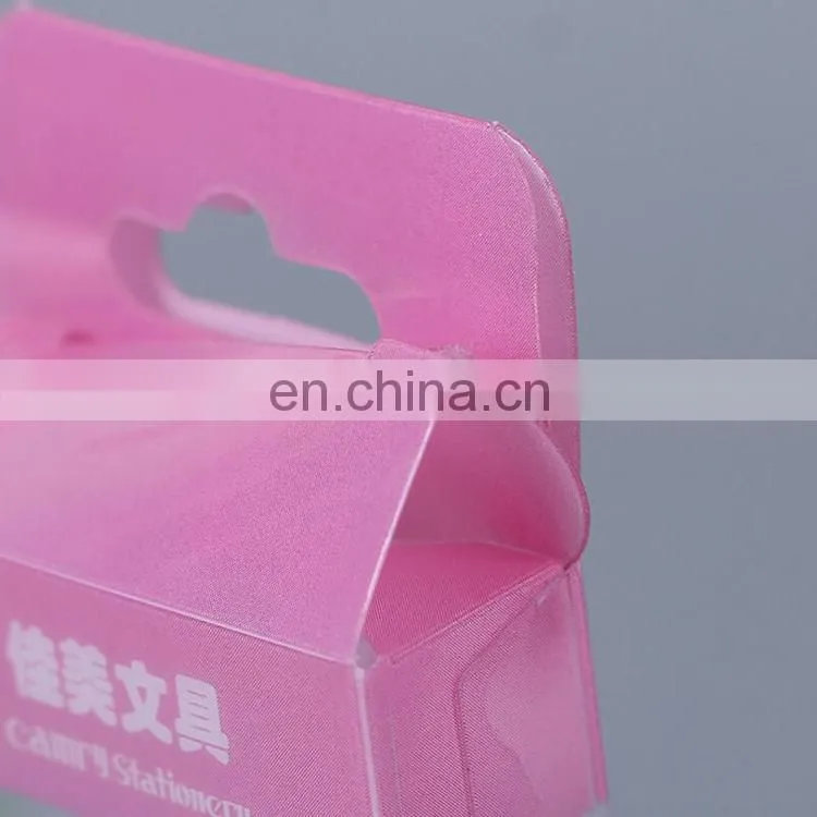 Factory direct selling environmental protection PP plastic packing box, PVC color printing box, stationery packing box with hang