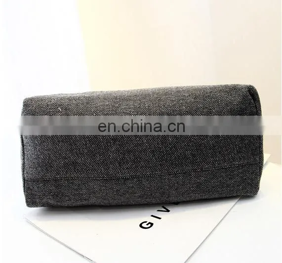 High Quality Grey Color Linen Personalized Office Ladies Bag Woman Shoulder Bag