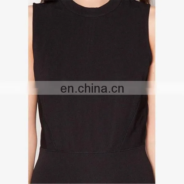 High quality fashion flounced skirt sweet summer sleeveless black women dresses