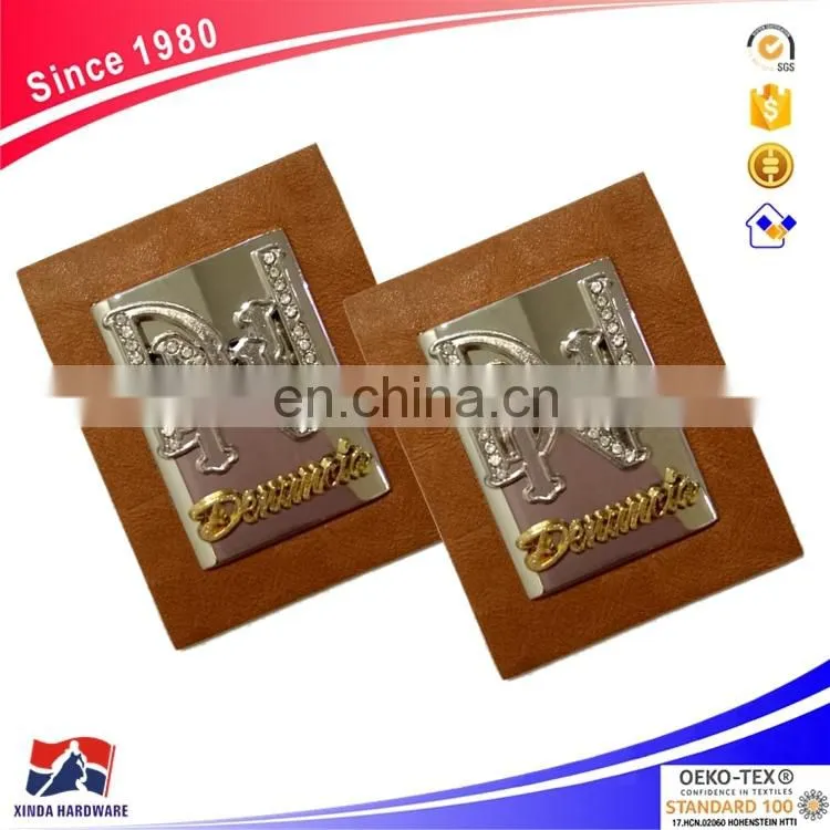Factory custom metal leather patch label