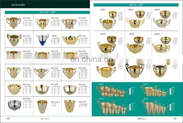 Lid Cover Design Metal Gold Cup Trophy parts for Corporate Awards