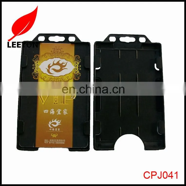 Factory supply two sided vertical rigid ID badge holder