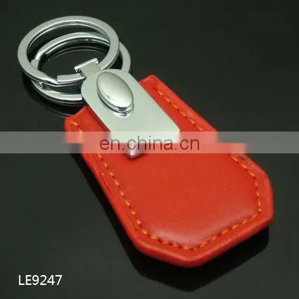 Custom PU leather keychain with printing your logo metal keyring
