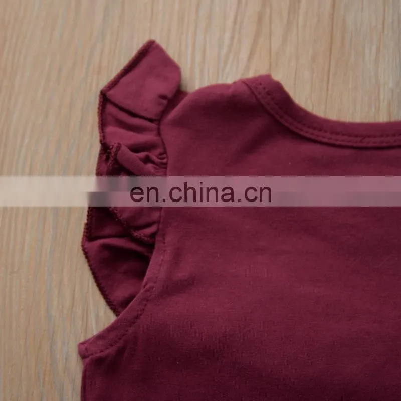 Baby Fashion Wholesale Sweet Style Cotton Clothes Baby Girls Cotton Ruffle Romper