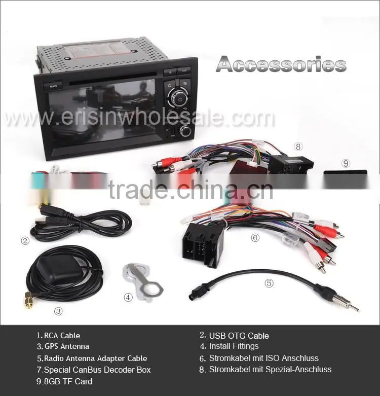 Erisin ES2028A 7" 2 Din Car DVD with Android 4.4.4 Can-Bus Decoder