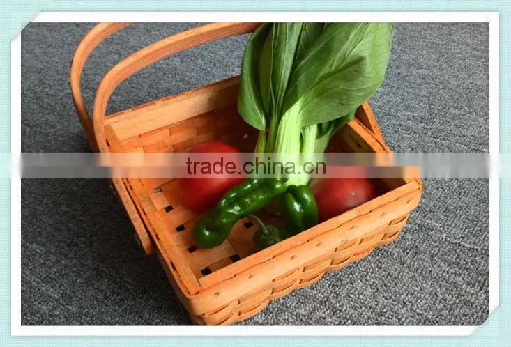small wooden promotion basket