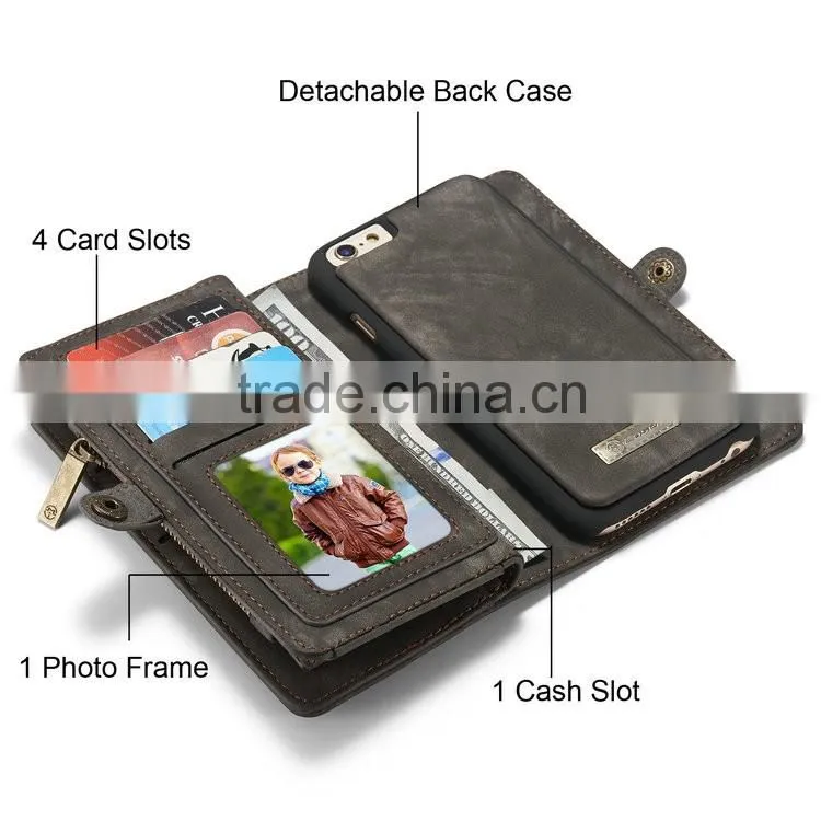 CaseMe cell phone case card holder wallet for iphone 6 genuine leather case
