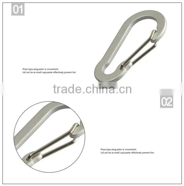 Silver promotional alunimun D carabiner