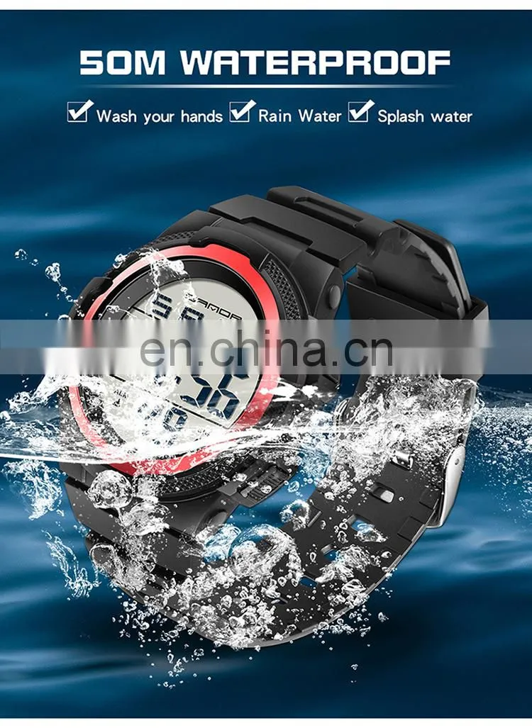 Sanda 2012 Private Label Electronic Mens Fashion Watch Waterproof Luminous Alarm Sport LED Digital Watches