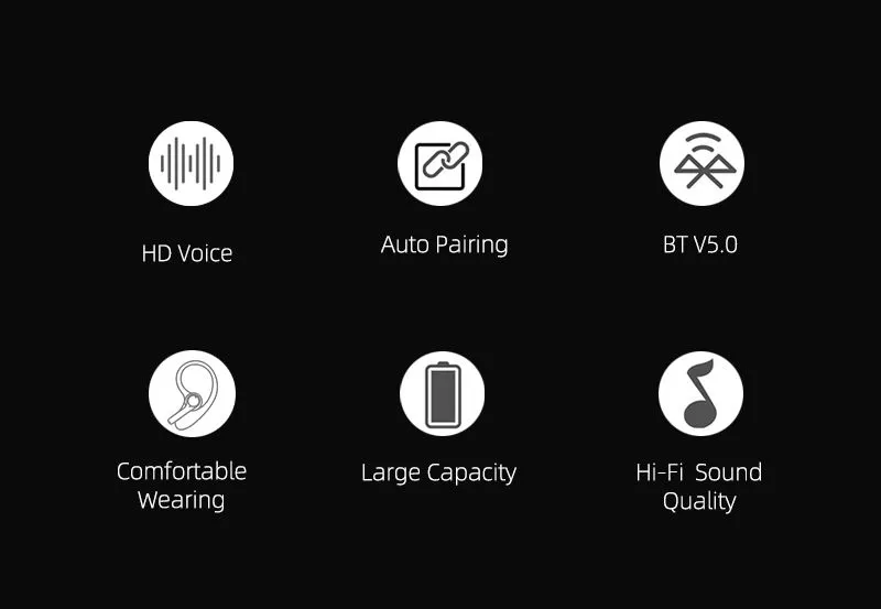 Newest Automatic Pairing Earpiece IPX5 Waterproof TWS Headphones Audfonos Inalambricos H2S