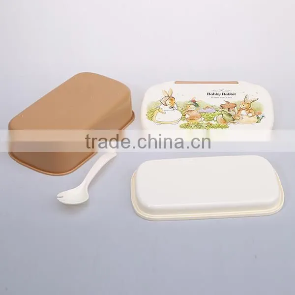 whoseware cartoon design plastic children lunch box with spoon