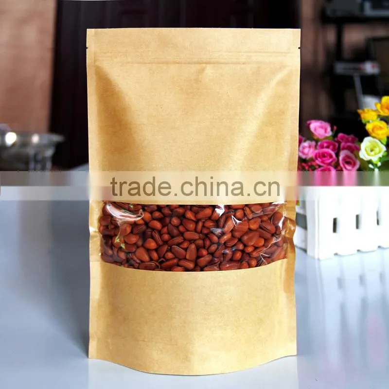 high quality zip top coffee packaging bags kraft paper bag for food