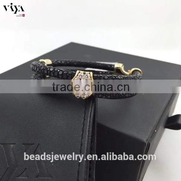 2016 Fashion Design For Men Sterling Silver 925 Plated Modern Design Python/ Stingray Bracelet For Watch Lover