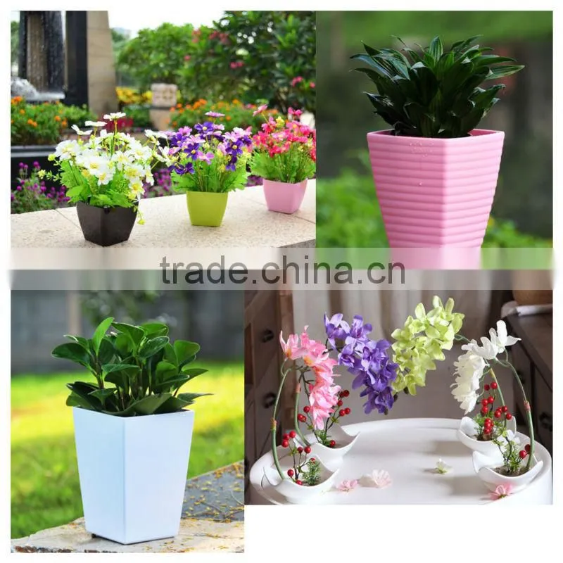 classical design plastic flower pot Straight barrel round melamine flower pot 1424