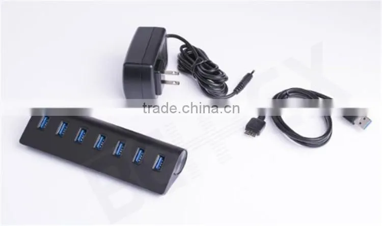 Slope-shape Black Hub USB 3.0 for AC PC Mobile Phone Charger