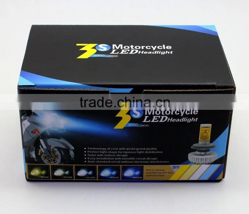 Fanless 3S LED Motorcycle headlight cr-e e h7 led Headlight